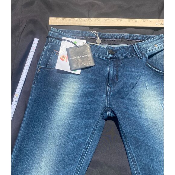 Nine:In The:Morning Skinny Fit Jeans Size 26 Distressed Blue Denim Women's - Picture 2 of 4